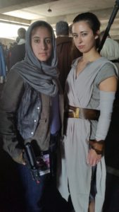 Rey and Jyn Erso cosplayers